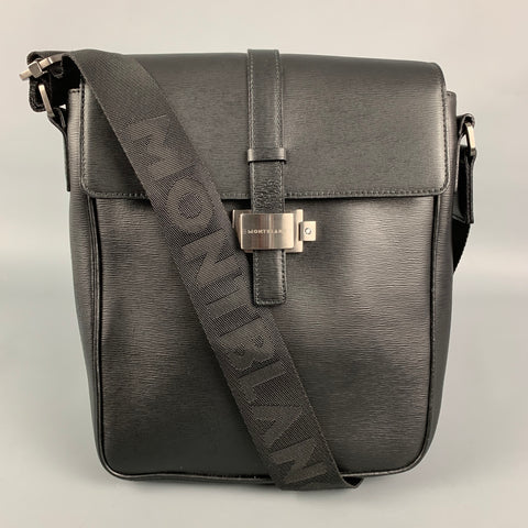 MONT BLANC Black Leather Rectangle Shoulder Bag