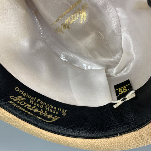 MONTERREY Size 55 Beige Straw Woven Fedora Panama Hat