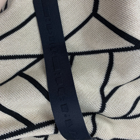 GARETH PUGH Size One Size Black Cream Silk Cotton Geometric Reversible Cardigan