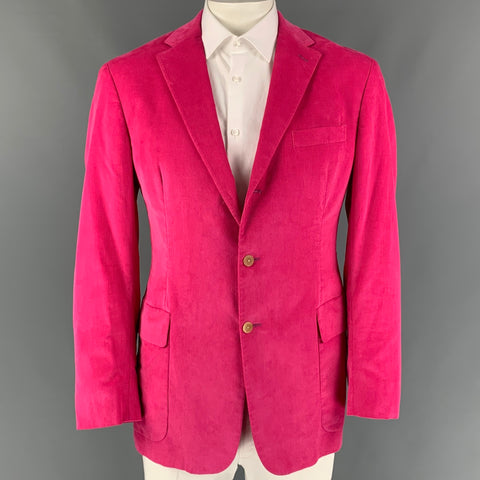 POLO by RALPH LAUREN Size L Pink Corduroy Cotton Notch Lapel Sport Coat