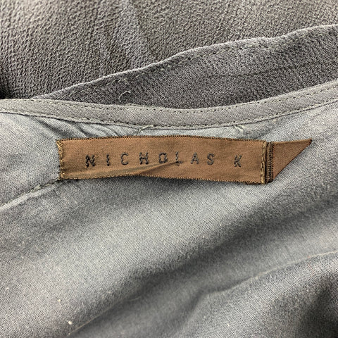 NICHOLAS K Taille S Robe Longue Asymétrique en Viscose Marbrée Bleue