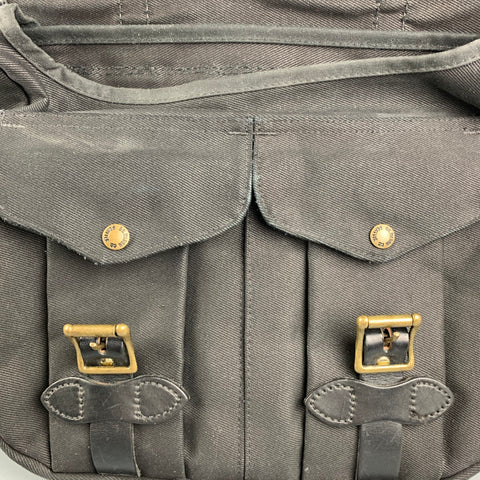 FILSON Black Mixed Fabrics Leather Canvas Messenger Bag