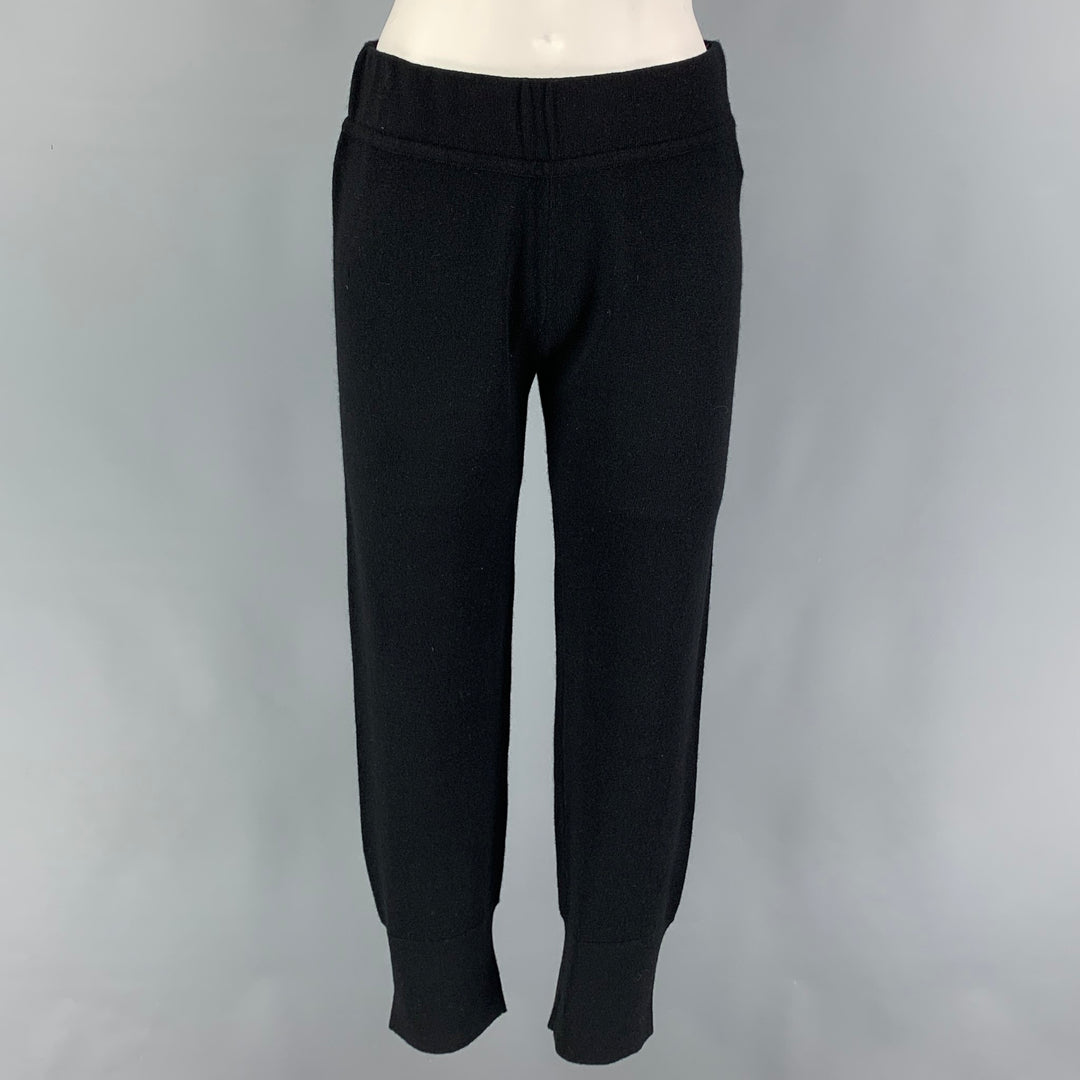 RAQUEL ALLEGRA Size M Black Cashmere Elastic Waistband Casual Pants