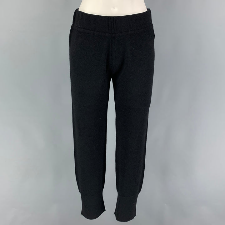 RAQUEL ALLEGRA Size M Black Cashmere Elastic Waistband Casual Pants