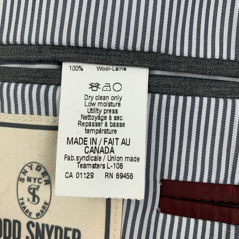 TODD SNYDER Size 38 Grey Textured Wool Notch Lapel Mayfair Fit Sport Coat