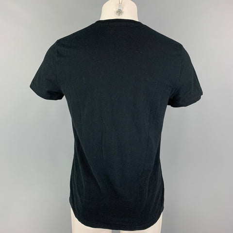 ALEXANDER MCQUEEN Size S Black Gold Skull Cotton Crew-Neck T-shirt