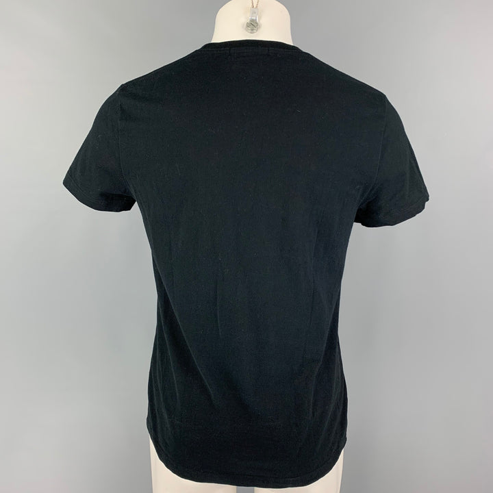 ALEXANDER MCQUEEN Size S Black Gold Skull Cotton Crew-Neck T-shirt