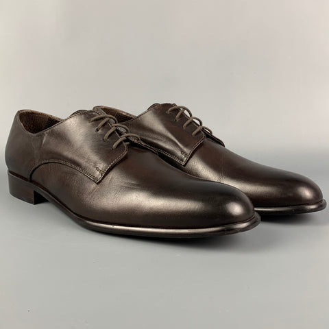 JOHN GALLIANO Taille 11 Chaussures à lacets en cuir marron