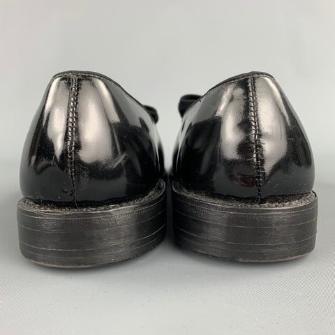 ALLAN EDMONDS Ritz Size 10.5 Black Patent Leather Tuxedo Loafers