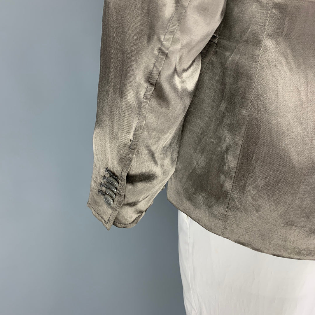 DOLCE &amp; GABBANA Talla 40 Abrigo deportivo con solapa de muesca de rayón de algodón gris