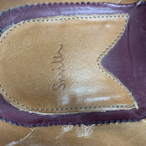 PAUL SMITH Taille 9 Cuir bordeaux massif Cap Toe Lace Up