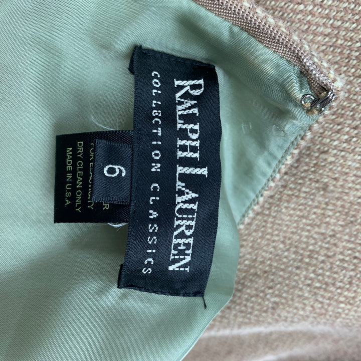 RALPH LAUREN Black Label Taille 6 Robe sans manches tissée en mélange de laine beige