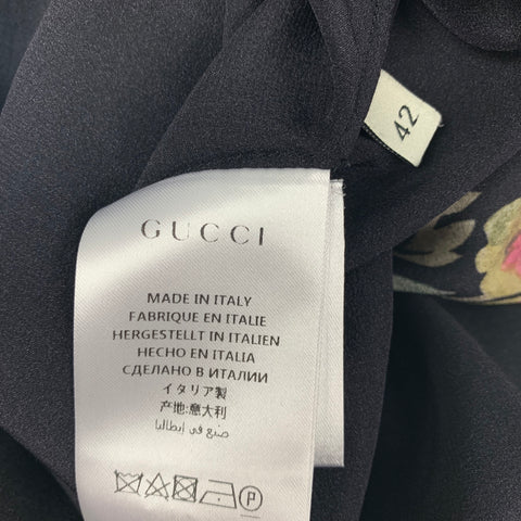 GUCCI Talla M Blusa con lazo de seda negra