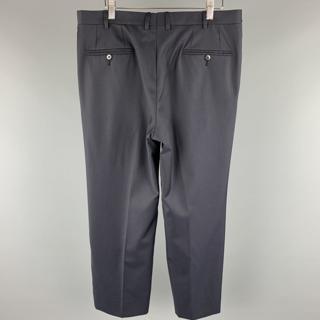 BRIONI Size 32 x 26 Navy Solid Wool Flat Front Dress Pants