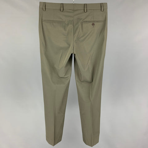 MIU MIU Size 32 Olive Wool Blend Zip Fly Dress Pants