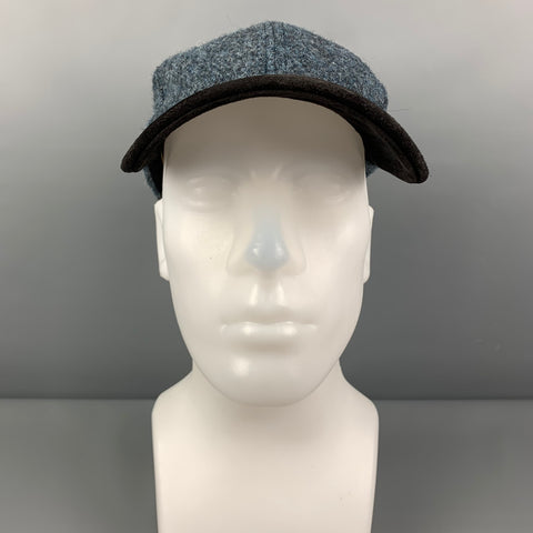 RAG &amp; BONE Casquettes de baseball en laine et daim en tissus mélangés noir et bleu