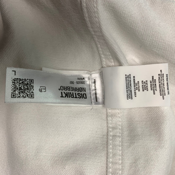 DISTRIKT NORREBRO  Size L White Cotton Denim Jacket