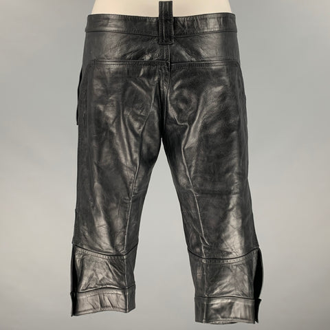 DSQUARED2 Talla 30 Pantalones cortos de cuero negro