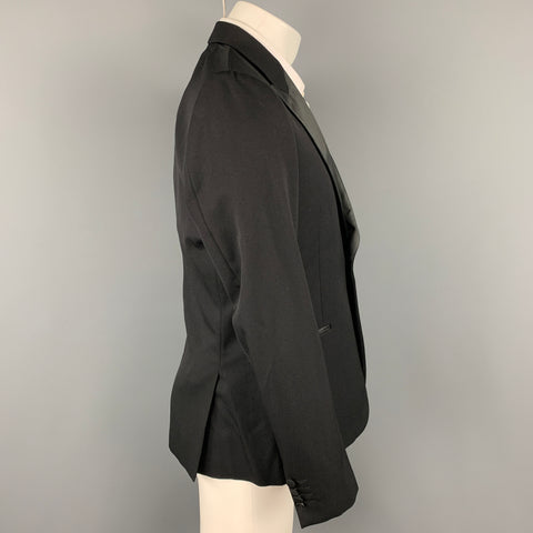 PAUL SMITH Soho Size 40 Regular Black Wool Peak Lapel Sport Coat