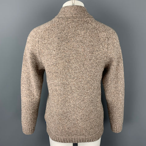 FJALLRAVEN Size S Taupe Heather Wool / Polyamide Shawl Collar Sweater
