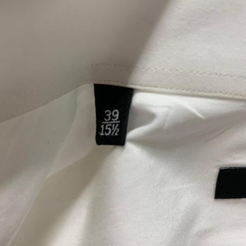 GUCCI Size M White Cotton Epaulettes Long Sleeve Shirt