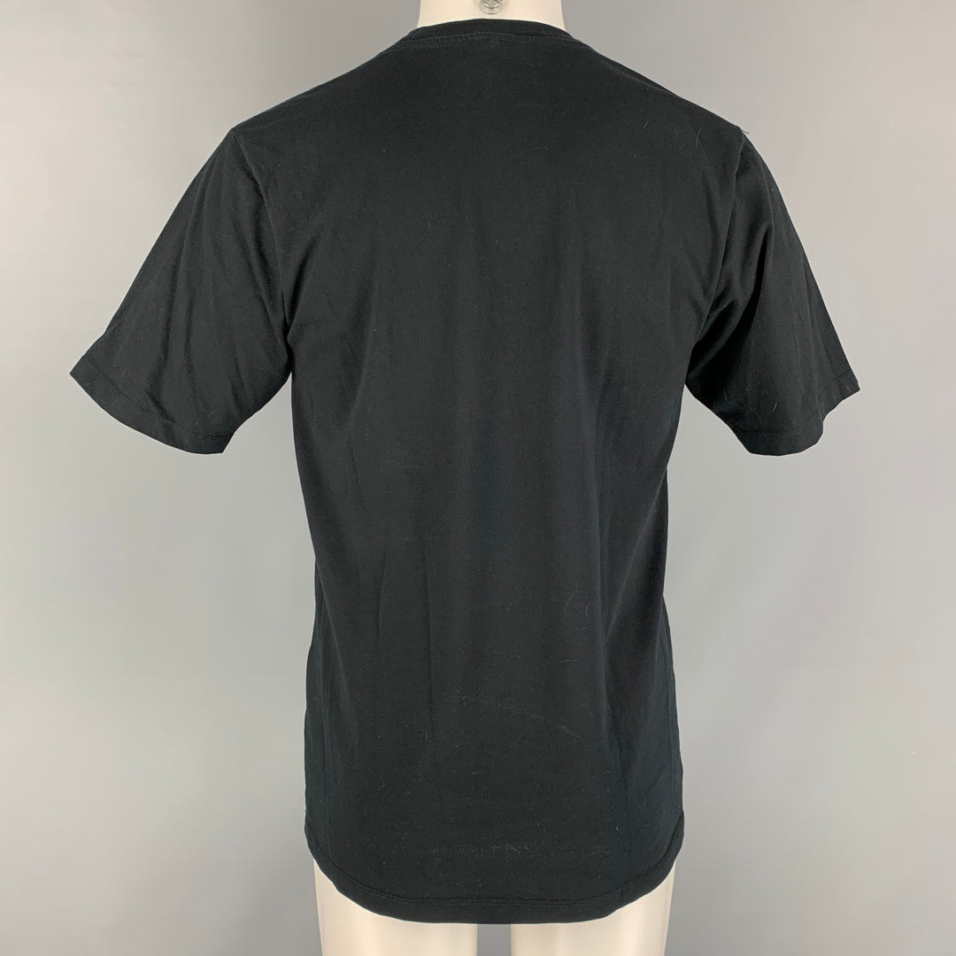 ETUDES Size S Black White Logo Cotton Short Sleeve T-shirt