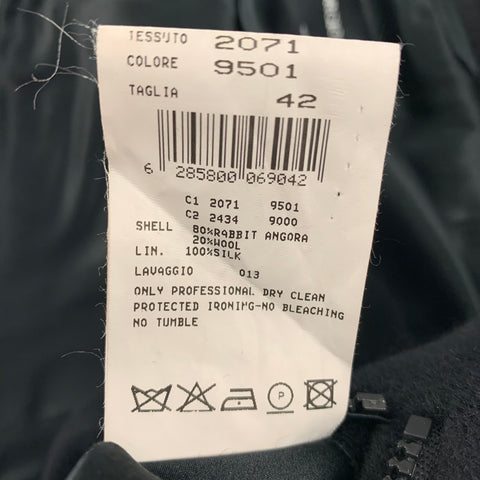 GIORGIO ARMANI Size 6 Black Angora Blend Zip Up Jacket