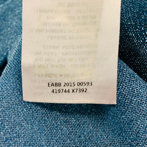 GUCCI Size S Blue Polyamide Blend Metallic Back Zip T-Shirt