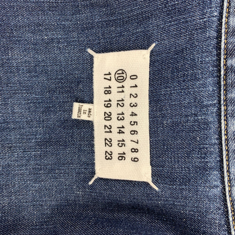 MAISON MARGIELA Size XL Indigo Washed Snaps Cotton Long Sleeve Shirt