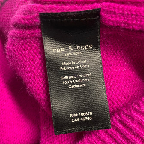 RAG & BONE Size M Pink Fuchsia Cashmere Crew-Neck Pullover