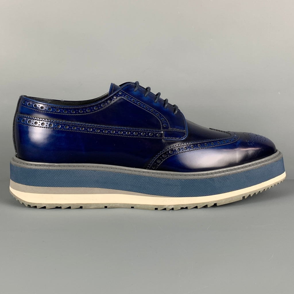 靴 PRADA LACEUP ESPADRILLES BLUE 40 PRADA LACEUP ESPADRILLES BLUE 40