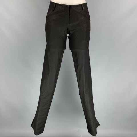M.A+ Size S Slate Coated Canvas Raw Edge Pants Suit