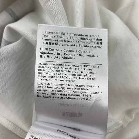 VALENTINO Size L White & Black Logo Cotton Crew-Neck T-shirt