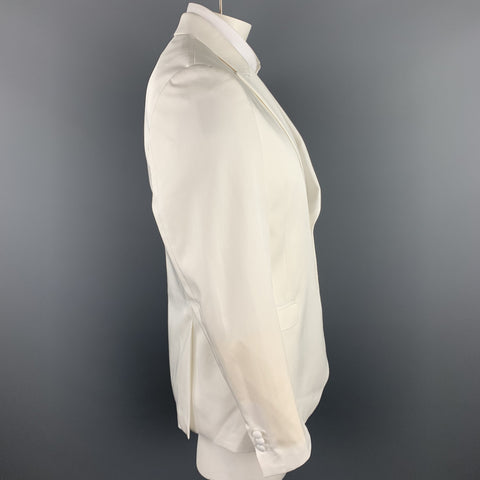 NEIL BARRETT Size 42 White Tencel Blend Peak Lapel Sport Coat