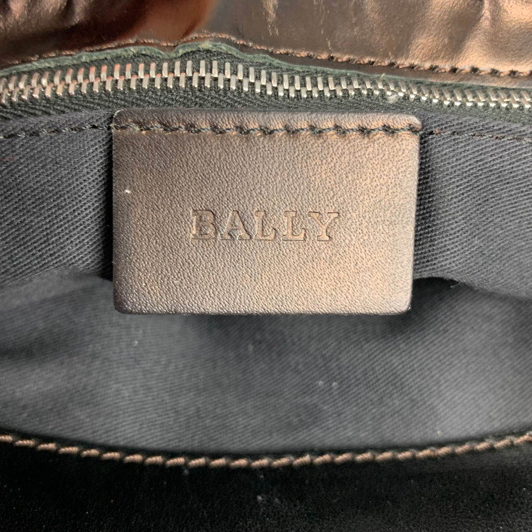 BALLY Black Fabric Leather Shoulder Bag Handbag