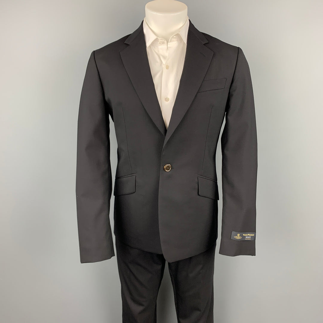 VIVIENNE WESTWOOD MAN James Size 40 Black Wool Notch Lapel Suit