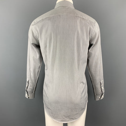 MARC JACOBS Size S Black & White Pinstripe Cotton Long Sleeve Shirt