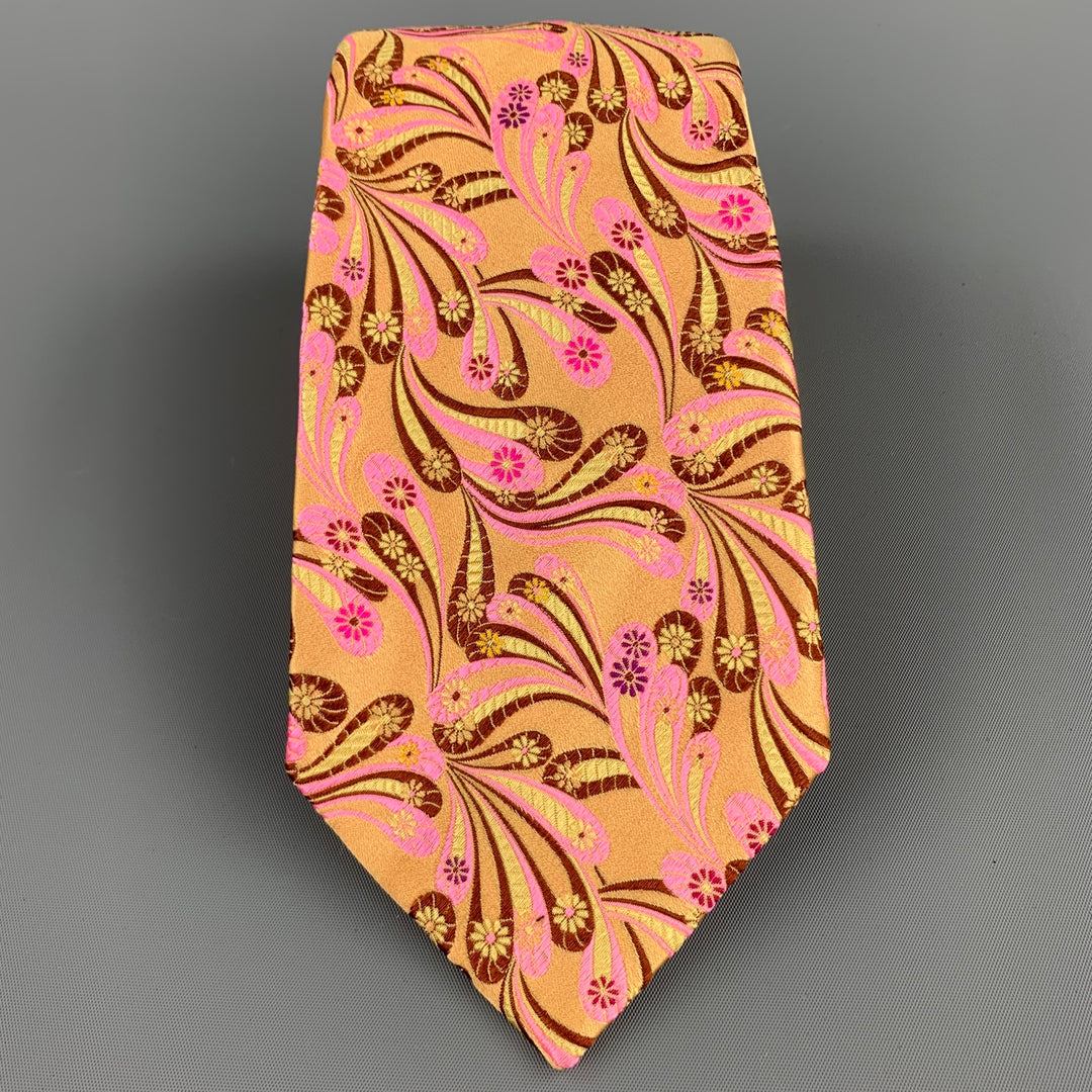 DUCHAMP Gold Paisley Silk Jacquard Tie