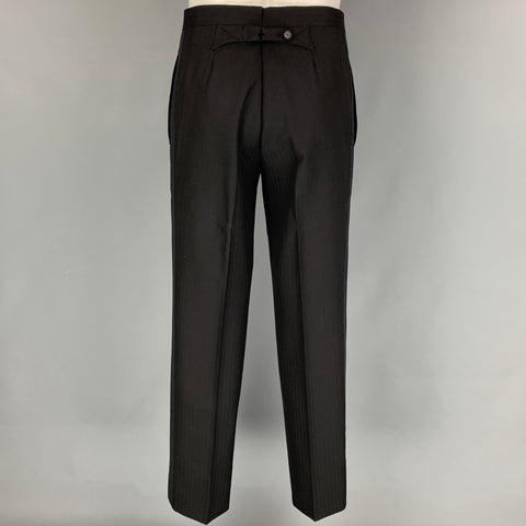 THOM BROWNE for NEIMAN MARCUS Size S Black on Black Herringbone Tuxedo Suit