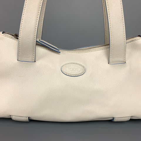 TOD'S Bolso de mano con asa superior de piel color hueso