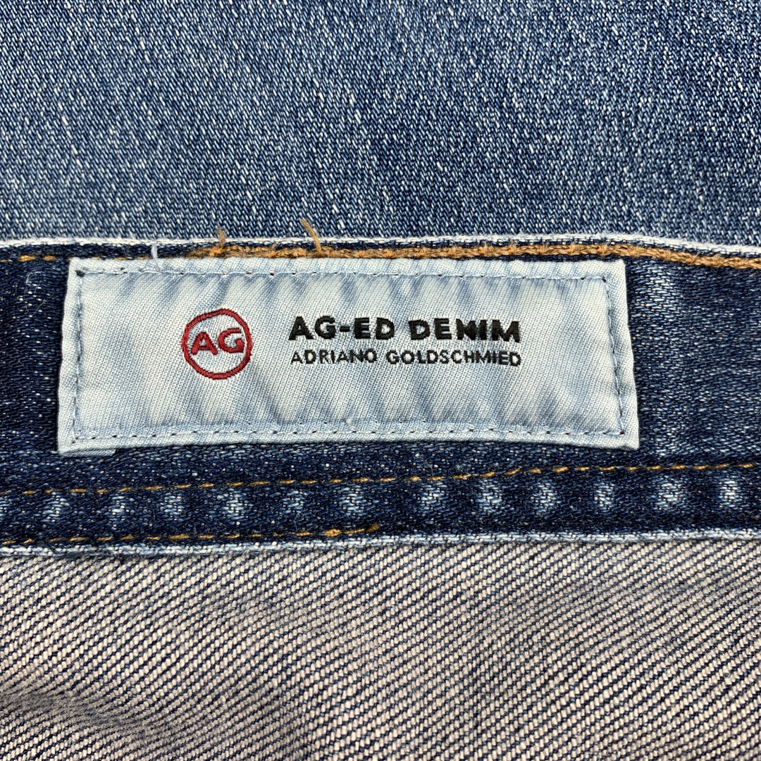ADRIANO GOLDSCHMIED The Matchbox Size 36 Indigo Washed Cotton / Polyurethane Zip Fly Jeans