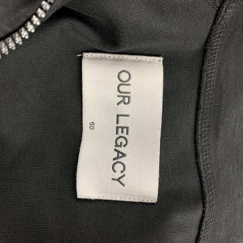 OUR LEGACY Size M Black Cotton Half Zip Pullover