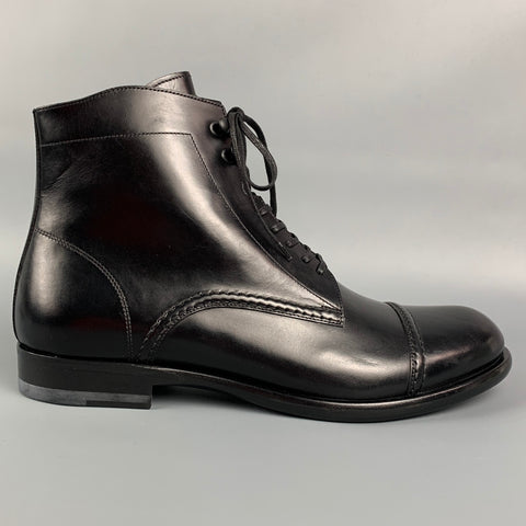 HARRYS OF LONDON Taille 8 Noir Cap Toe Bottines Guy