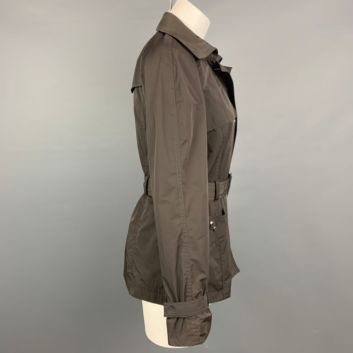 TALBOTS Size S Brown Polyester Belted Trench Coat