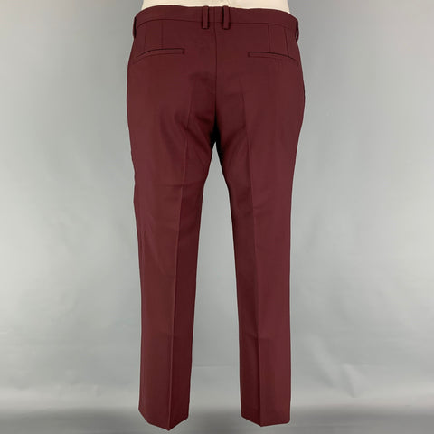 PAUL SMITH Kensington Fit Size 42 Regular Burgundy Wool Mohair Notch Lapel Suit