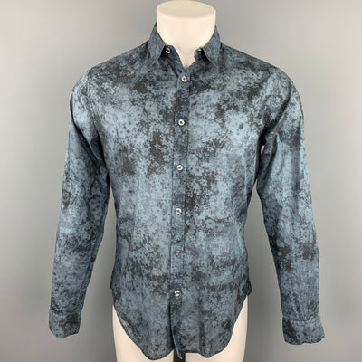 PS by PAUL SMITH Size M Grey Print Cotton Button Up Long Sleeve Shirt