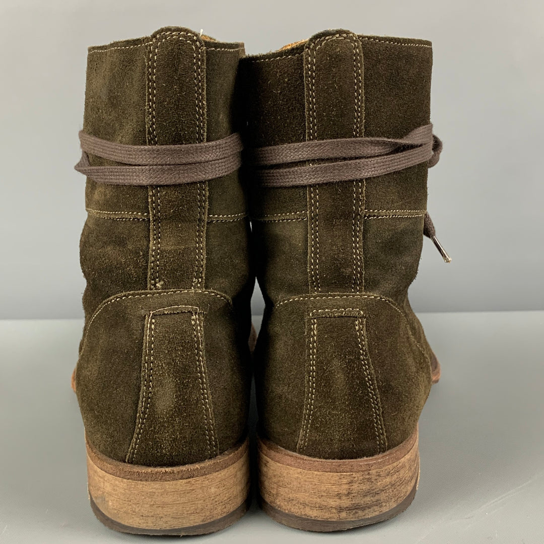 JOHN VARVATOS Size 9.5 Brown Suede Ankle Calf Convert Boots
