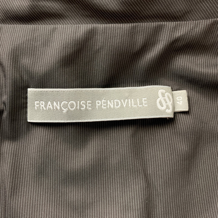 FRANCOISE PENDVILLE Size 4 Grey Stripe Nylon Asymmetrical Jacket