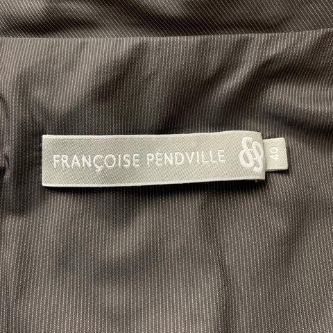 FRANCOISE PENDVILLE Talla 4 Chaqueta asimétrica de nailon con rayas grises