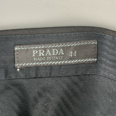 PRADA Size 30 Black Solid Wool Zip Fly Dress Pants